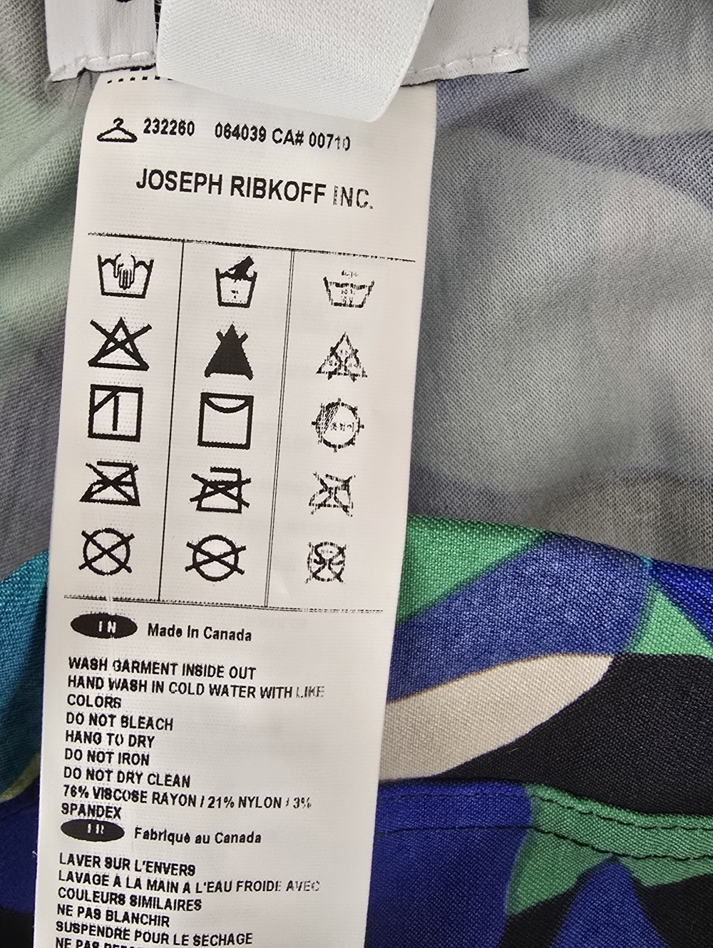 NWT Joseph Ribkoff Cropped Pull on Pants Black/Multi Abstract Print 4 - Picture 10 of 10